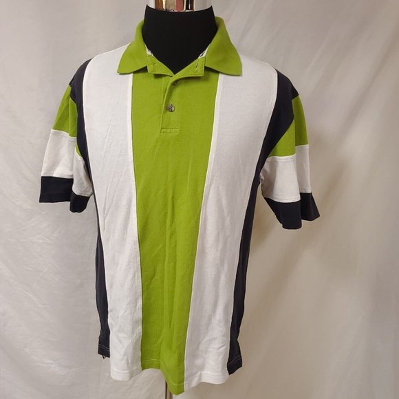 Redhead Bass Pro Mens Medium Green White Black 3 Button Pullover Polo Shirt - Picture 2 of 10